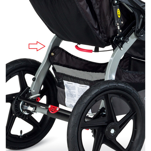 BOB Revolution PRO/Single 2014-2015 stroller Swing Arm installed.