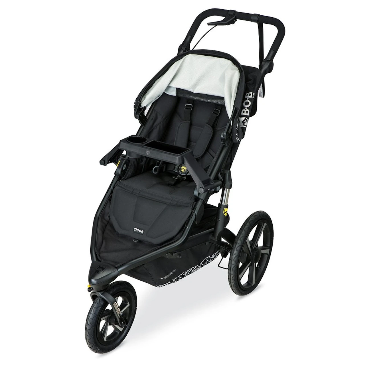 BOB Gear Deluxe Snack_Tray for Single Jogging Stroller - Installed on Stroller View